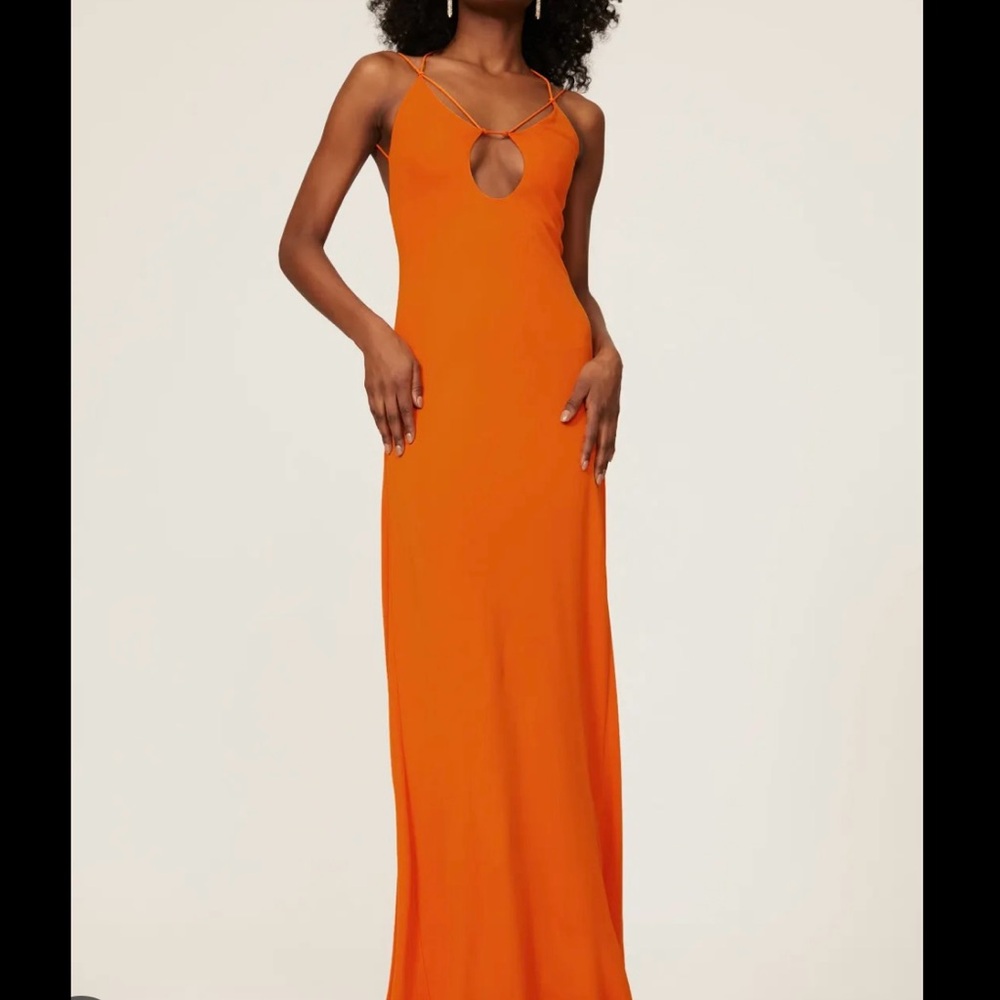 Victoria Beckham Elegant Orange Maxi Dress